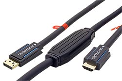 HQ OFC DisplayPort - HDMI kabel, DP(M) -> HDMI A(M), 4K@60Hz, 10m