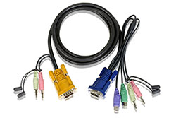 Kabel pro KVM přepínač, MD18SPHD - VGA+2x PS/2, audio, 1,8m (2L-5302P)