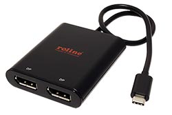 Multiport adaptér USB C(M) -> 2x DP(F), MST