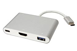 Multiport adaptér USB C(M) -> HDMI A(F), 4K@30Hz, USB3.0 A(F), USB C(F) PD