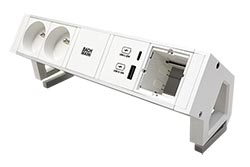 Systém DESK 2, 2x zásuvka CZ + 1x zdroj 22W (USB A+C) + 1x volné, bílý (937.415)