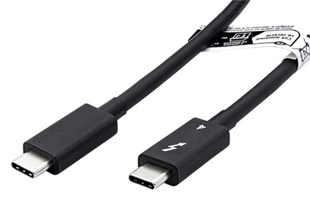 Thunderbolt 4 kabel, USB C(M) - USB C(M), 40Gb/s, PD 100W, černý, 0,8m