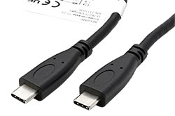 USB 10Gbps (3.2 gen 2) kabel USB C(M)-USB C(M), PD 100W, 0,5m, černý