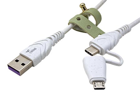 USB 2.0 kabel USB A(M) - USB C(M) + microUSB B(M), 3A, 1,2m