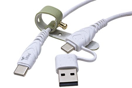 USB 2.0 kabel USB C(M) + USB A(M) - USB C(M), 3A, 1,2m