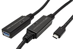 USB 5Gbps (USB 3.0) aktivní prodlužovací kabel USB C(M) - USB A(F), 10m