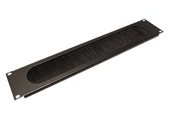 19" kabelový vstup 2U, kartáčový, černý