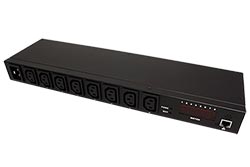 19" napájecí panel, 1U, 230V ovládaná přes IP, 8x zásuvka C13