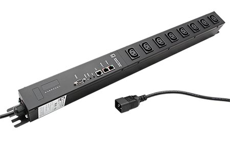 19" napájecí panel 1U, 8x C13, měření, ovládání, 2,5m, vidlice C20 (8316-2)