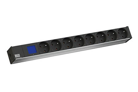 19" napájecí panel 1U BN0500, 8x zásuvka CZ, lokální měření, 2m (800.2067)