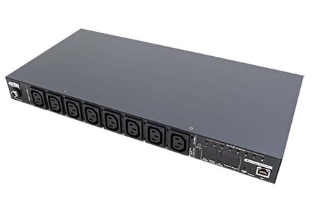 19" napájecí panel 8x C13, IP, celkové měření, ovládání, vstup C20, + kabel 3m (PE6108G)
