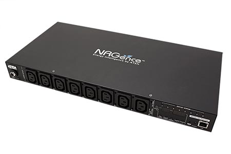 19" napájecí panel, 8x C13, IP, měření, ovládání, vstup C20, + kabel 3m (PE8108G)