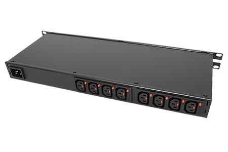 19" napájecí panel, 8x C13 Lock, RCM, měření /fáze, ovládání (8031-2)