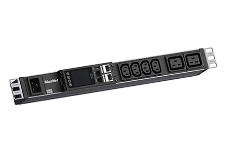 19" napájecí panel BN ESSENTIAL 1U, 4x C13, 2x C19, měření /fáze, vstup C20 (BM0024221)