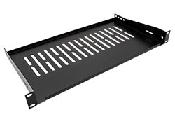 19" police 1U, 250mm, tvar U, max. 10kg, černá