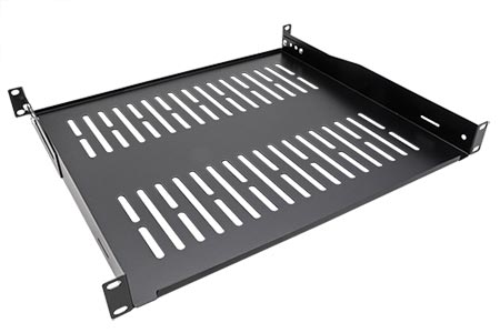 19" police 1U, 400mm, tvar U, max. 25kg, černá
