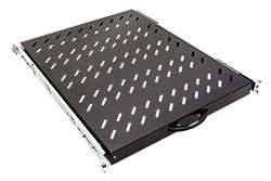 19" police 1U, výsuvná, 565mm, max. 25kg, černá
