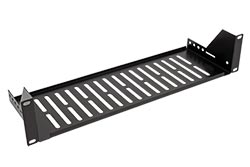 19" police 2U, 150mm, tvar U, max. 15kg, černá