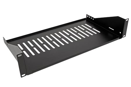 19" police 2U, 250mm, max. 15kg, černá