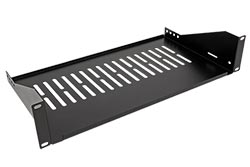 19" police 2U, 250mm, max. 15kg, černá