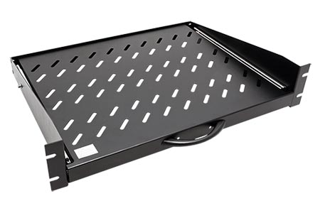 19" police 2U, výsuvná, 350mm, max. 30kg, černá