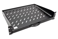 19" police 2U, výsuvná, 350mm, max. 30kg, černá