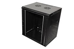19" rozvaděč 12U (635mm), hloubka 450, šířka 570, závěsný, černý