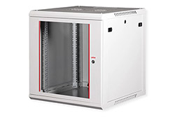 19" rozvaděč 12U, závěsný, Basic Plus, š. 600, h. 600, šedý