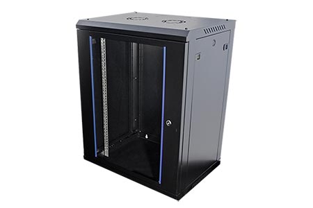 19" rozvaděč 15U, závěsný, stavebnice, š. 600, h. 450, černý