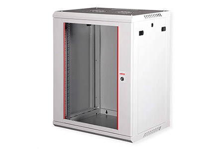 19" rozvaděč 18U, závěsný, Basic Plus, š. 600, h. 450, šedý