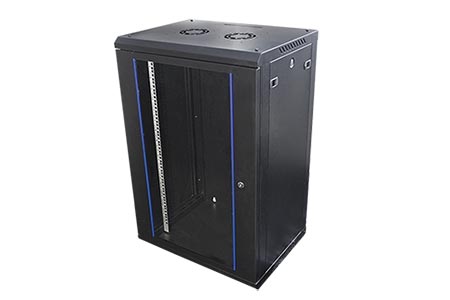 19" rozvaděč 18U, závěsný, stavebnice, š. 600, h. 450, černý