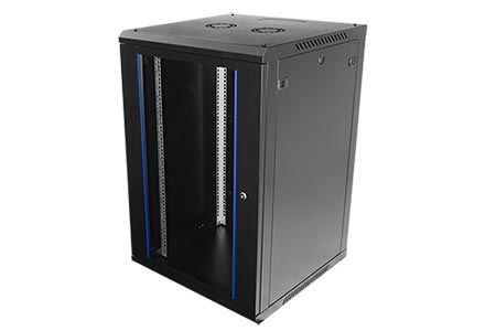 19" rozvaděč 18U, závěsný, stavebnice, š. 600, h. 600, černý