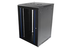 19" rozvaděč 18U, závěsný, stavebnice, š. 600, h. 600, černý