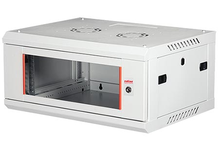 19" rozvaděč 4U, závěsný, Basic Plus, š. 600, h. 450, šedý