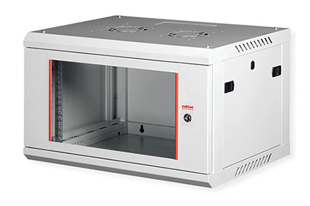 19" rozvaděč 6U, závěsný, Basic Plus, š. 600, h. 450, šedý