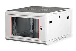 19" rozvaděč 6U, závěsný, Basic Plus, š. 600, h. 600, šedý