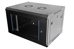 19" rozvaděč 6U, závěsný, stavebnice, š. 600, h. 450, černý