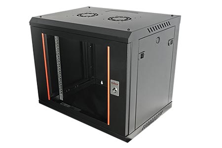 19" rozvaděč 9U, závěsný, Basic Plus, š. 600, h. 450, černý