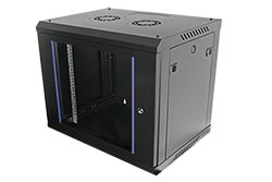 19" rozvaděč 9U, závěsný, stavebnice, š. 600, h. 450, černý