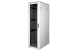 19" síťový rozvaděč 42U, stojanový, Pro, š. 600, h. 1000, skleněné dveře, šedý
