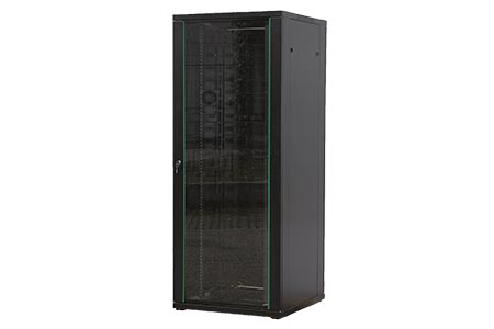 19" síťový rozvaděč 42U, stojanový, š. 800, h. 800, skleněné dveře