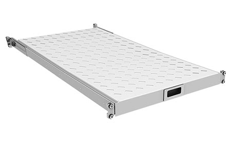 19" výsuvná police 750mm, 1U, 30 kg, šedá