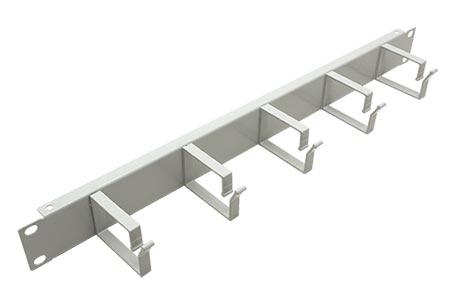 19" vyvazovací panel 1U, 5x třmen "G" 40x60, šedý