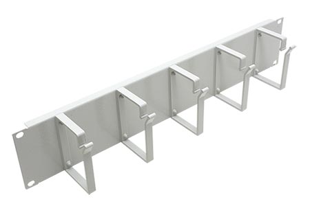 19" vyvazovací panel 2U, 5x třmen "G" 85x60, šedý