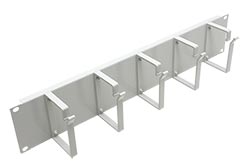 19" vyvazovací panel 2U, 5x třmen "G" 85x60, šedý