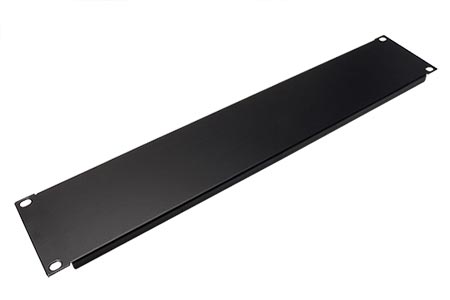 19" zaslepovací panel 2U, kovový, černý