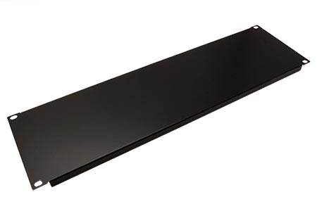 19" zaslepovací panel 3U, kovový, černý