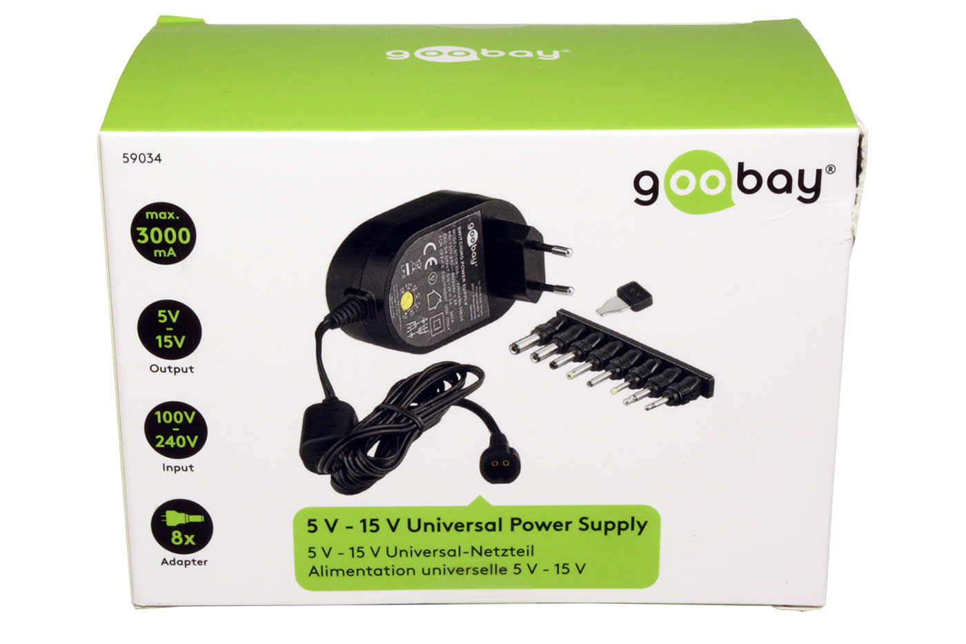 Univerzální napájecí adaptér 515V/3A, 36W, černý a.s.