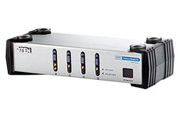 A/V přepínač DVI 4:1, DVI-I + stereo (2x cinch), dálkový ovladač (VS461)