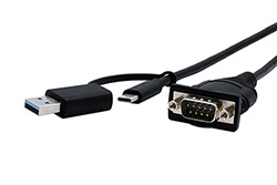 Adaptér USB C + A -> 1x RS232 (MD9), kabel 0,5m, FTDI (EX-23001)